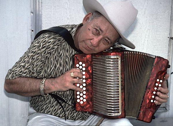 Man playing an accordion.