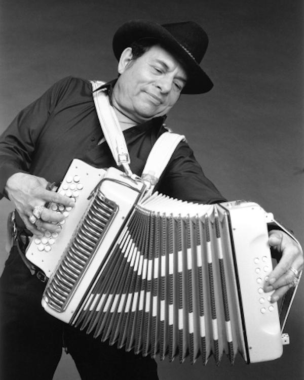 Man playing an accordion.