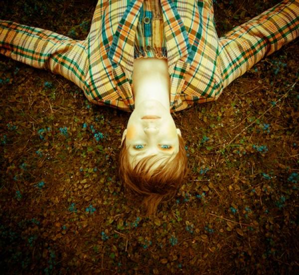 Johanna Warren photographed upside down