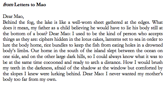 from Letters to Mao poem